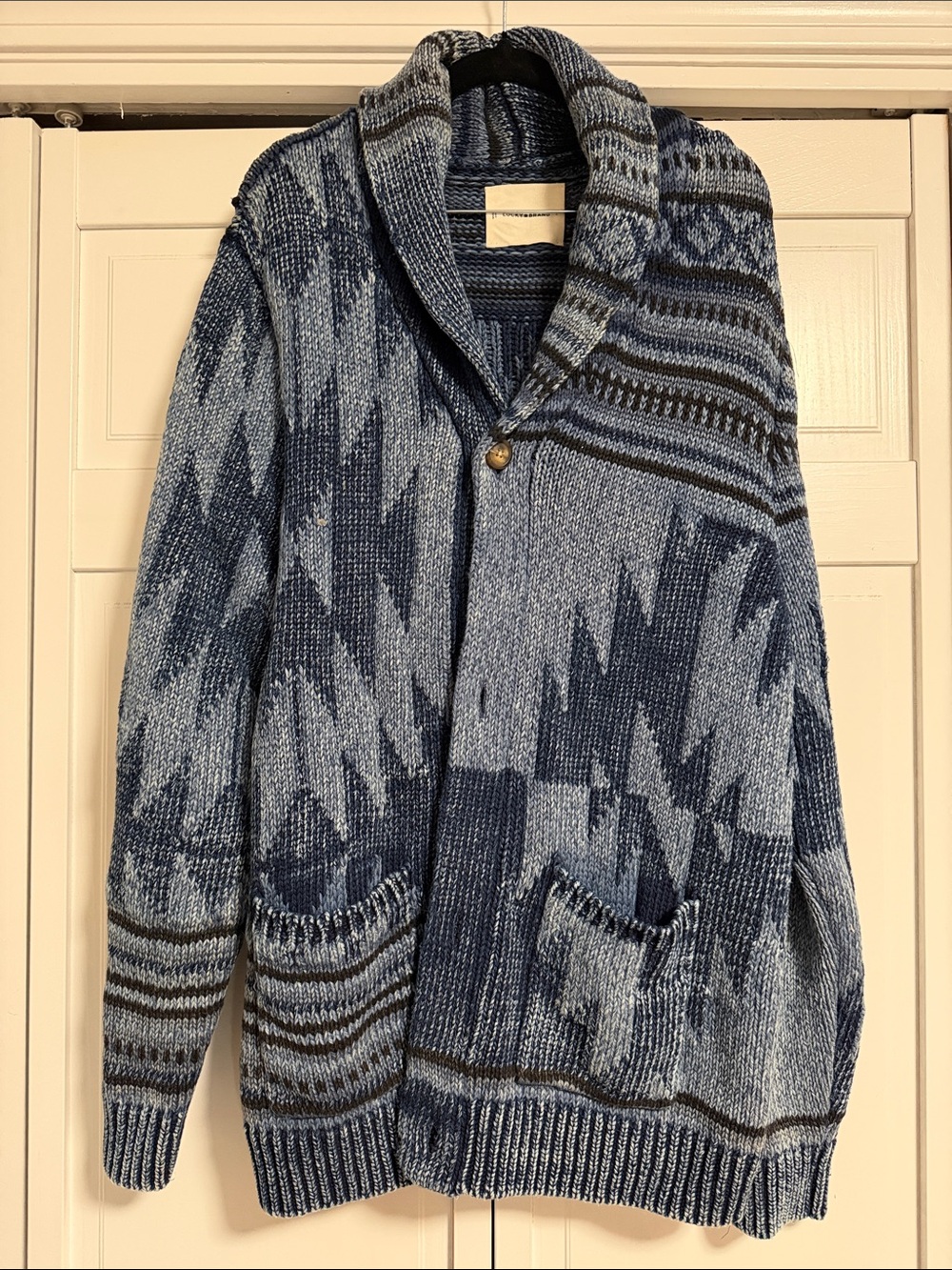 Men's LuckyBrand 100% cotton thick heavy cardigan sweater